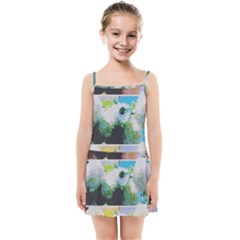 Faded Snowball Branch Collage (ii) Kids  Summer Sun Dress by okhismakingart