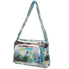 Faded Snowball Branch Collage (ii) Front Pocket Crossbody Bag by okhismakingart