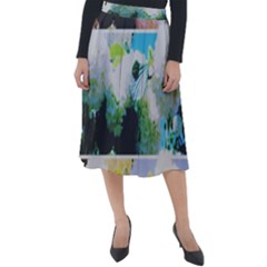 Faded Snowball Branch Collage (ii) Classic Velour Midi Skirt  by okhismakingart