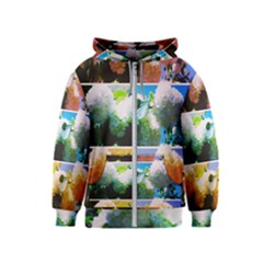 Bright Snowball Branch Collage (iii) Kids  Zipper Hoodie by okhismakingart