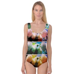 Bright Snowball Branch Collage (iii) Princess Tank Leotard  by okhismakingart