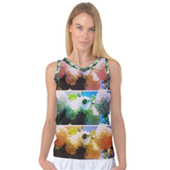 Bright Snowball Branch Collage (iii) Women s Basketball Tank Top by okhismakingart