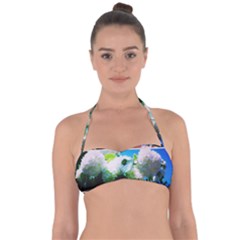 Bright Snowball Branch Collage (iii) Halter Bandeau Bikini Top by okhismakingart