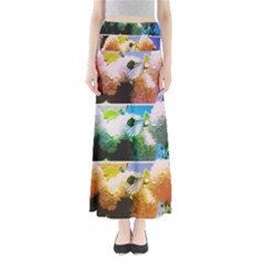 Bright Snowball Branch Collage (iii) Full Length Maxi Skirt by okhismakingart