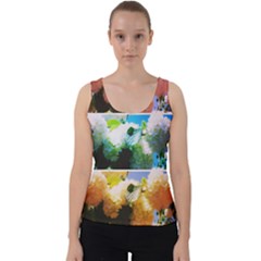 Bright Snowball Branch Collage (iii) Velvet Tank Top by okhismakingart