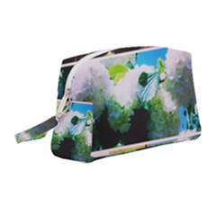 Bright Snowball Branch Collage (iii) Wristlet Pouch Bag (medium) by okhismakingart