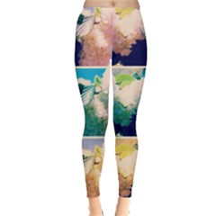 Washed Out Snowball Branch Collage (iv) Leggings  by okhismakingart