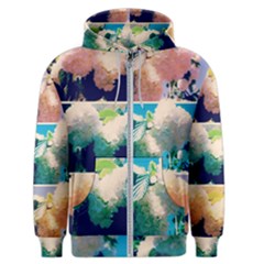 Washed Out Snowball Branch Collage (iv) Men s Zipper Hoodie by okhismakingart