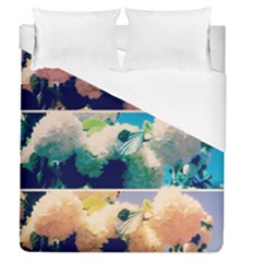 Washed Out Snowball Branch Collage (iv) Duvet Cover (queen Size) by okhismakingart