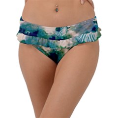 Washed Out Snowball Branch Collage (iv) Frill Bikini Bottom by okhismakingart