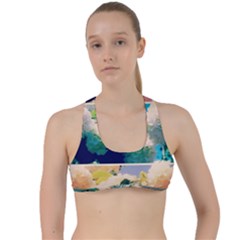 Washed Out Snowball Branch Collage (iv) Criss Cross Racerback Sports Bra by okhismakingart