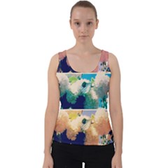 Washed Out Snowball Branch Collage (iv) Velvet Tank Top by okhismakingart