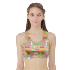 Abstract Background Colorful Sports Bra With Border by Pakrebo