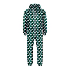 Pattern Green Blue Grey Hues Hooded Jumpsuit (kids) by Pakrebo