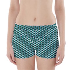 Pattern Green Blue Grey Hues Boyleg Bikini Wrap Bottoms by Pakrebo