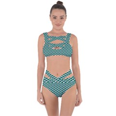 Pattern Green Blue Grey Hues Bandaged Up Bikini Set  by Pakrebo