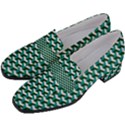 Pattern Green Blue Grey Hues Women s Chunky Heel Loafers View2