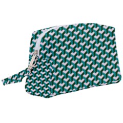 Pattern Green Blue Grey Hues Wristlet Pouch Bag (large)