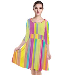 Background Colorful Abstract Quarter Sleeve Waist Band Dress by Pakrebo