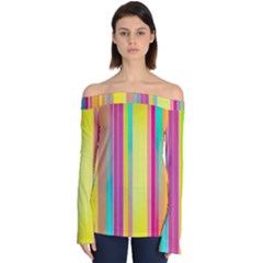 Background Colorful Abstract Off Shoulder Long Sleeve Top by Pakrebo