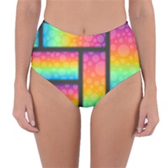 Background Colorful Abstract Reversible High-waist Bikini Bottoms by Pakrebo