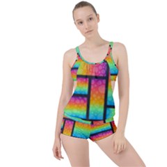 Background Colorful Abstract Boyleg Tankini Set  by Pakrebo