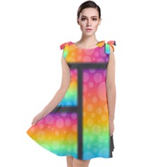 Background Colorful Abstract Tie Up Tunic Dress