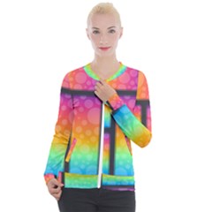 Background Colorful Abstract Casual Zip Up Jacket