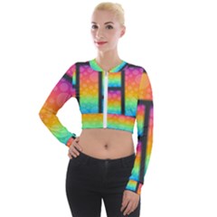 Background Colorful Abstract Long Sleeve Cropped Velvet Jacket