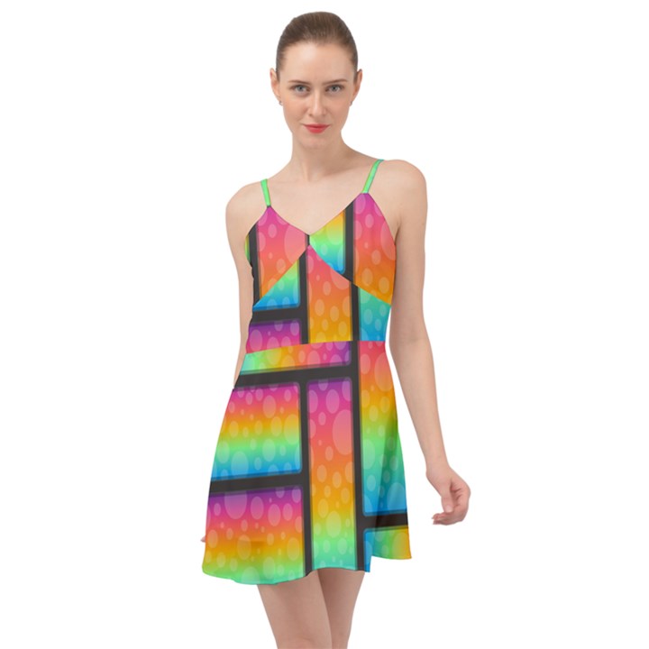 Background Colorful Abstract Summer Time Chiffon Dress