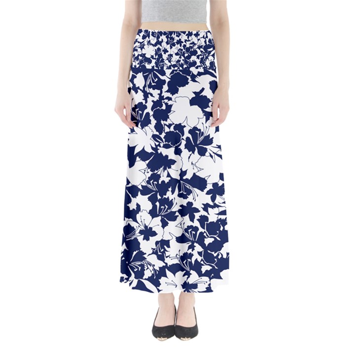 Flowers Garden Textiles Fabric Full Length Maxi Skirt