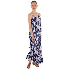 Flowers Garden Textiles Fabric Cami Maxi Ruffle Chiffon Dress