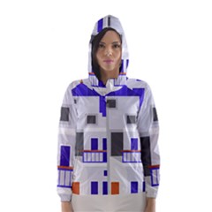 Background Santorini Greece Women s Hooded Windbreaker by Pakrebo