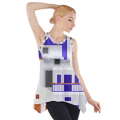 Background Santorini Greece Side Drop Tank Tunic by Pakrebo