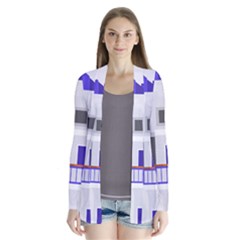 Background Santorini Greece Drape Collar Cardigan by Pakrebo