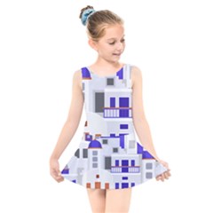 Background Santorini Greece Kids  Skater Dress Swimsuit by Pakrebo