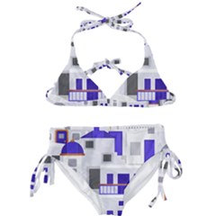 Background Santorini Greece Kids  Classic Bikini Set by Pakrebo