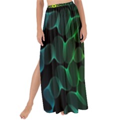 Abstract Ribbon Green Blue Hues Maxi Chiffon Tie-up Sarong by Pakrebo