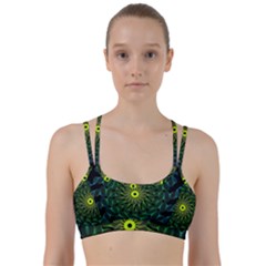 Abstract Ribbon Green Blue Hues Line Them Up Sports Bra by Pakrebo