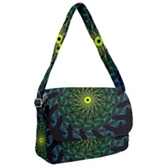 Abstract Ribbon Green Blue Hues Courier Bag by Pakrebo