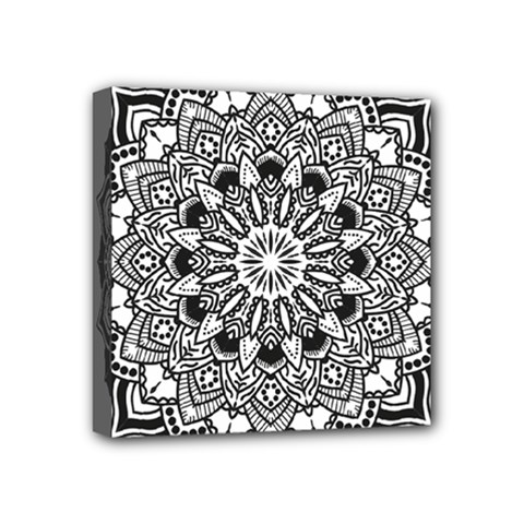 Mandala Spiritual Texture Mini Canvas 4  X 4  (stretched) by Pakrebo