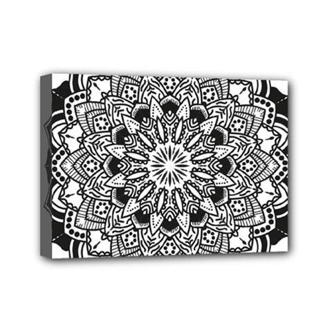 Mandala Spiritual Texture Mini Canvas 7  X 5  (stretched) by Pakrebo