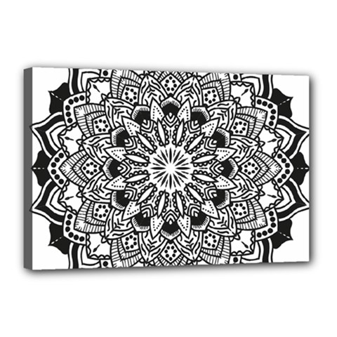 Mandala Spiritual Texture Canvas 18  X 12  (stretched) by Pakrebo