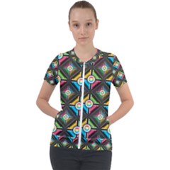 Seamless Pattern Background Abstract Short Sleeve Zip Up Jacket by Pakrebo