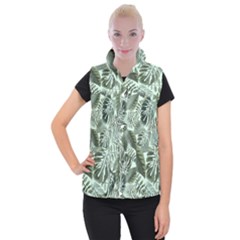 Medellin Leaves Tropical Jungle Women s Button Up Vest by Pakrebo