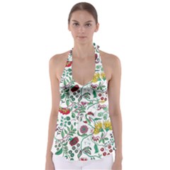 Flowers Garden Tropical Plant Babydoll Tankini Top by Pakrebo