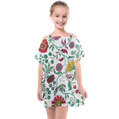 Flowers Garden Tropical Plant Kids  One Piece Chiffon Dress