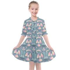 Seamless Pattern Seamless Design Kids  All Frills Chiffon Dress by Pakrebo