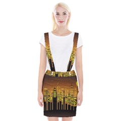 Buildings Skyscrapers City Braces Suspender Skirt by Pakrebo