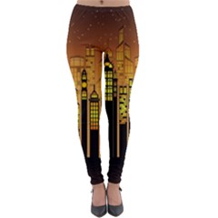 Buildings Skyscrapers City Lightweight Velour Leggings